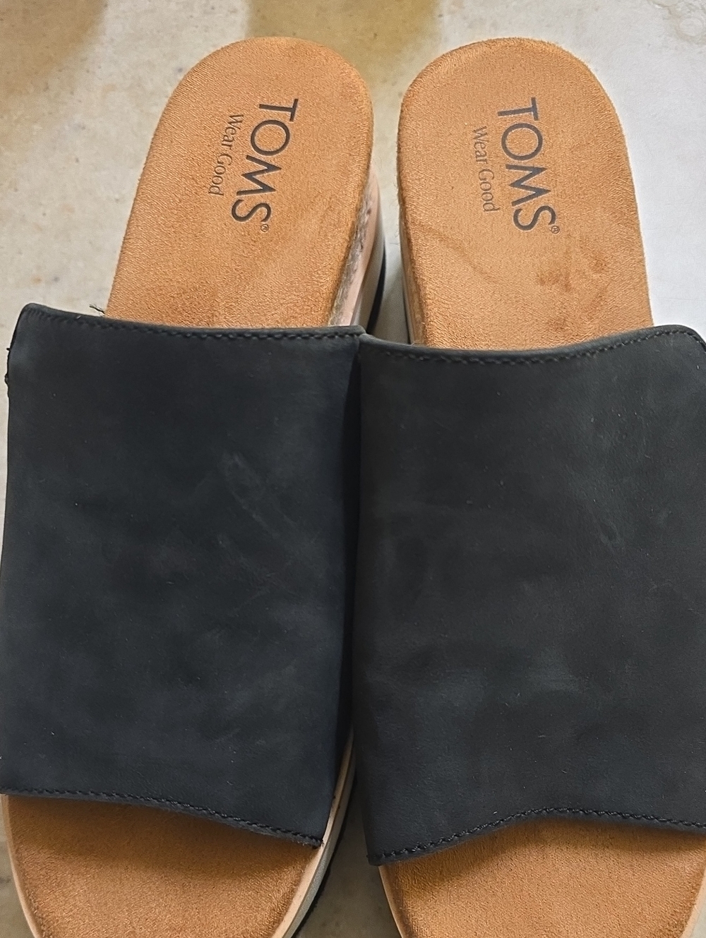 Toms BLACK Diana Mule Wedge Sandal Never Worn. No Box. - Picture 4 of 7